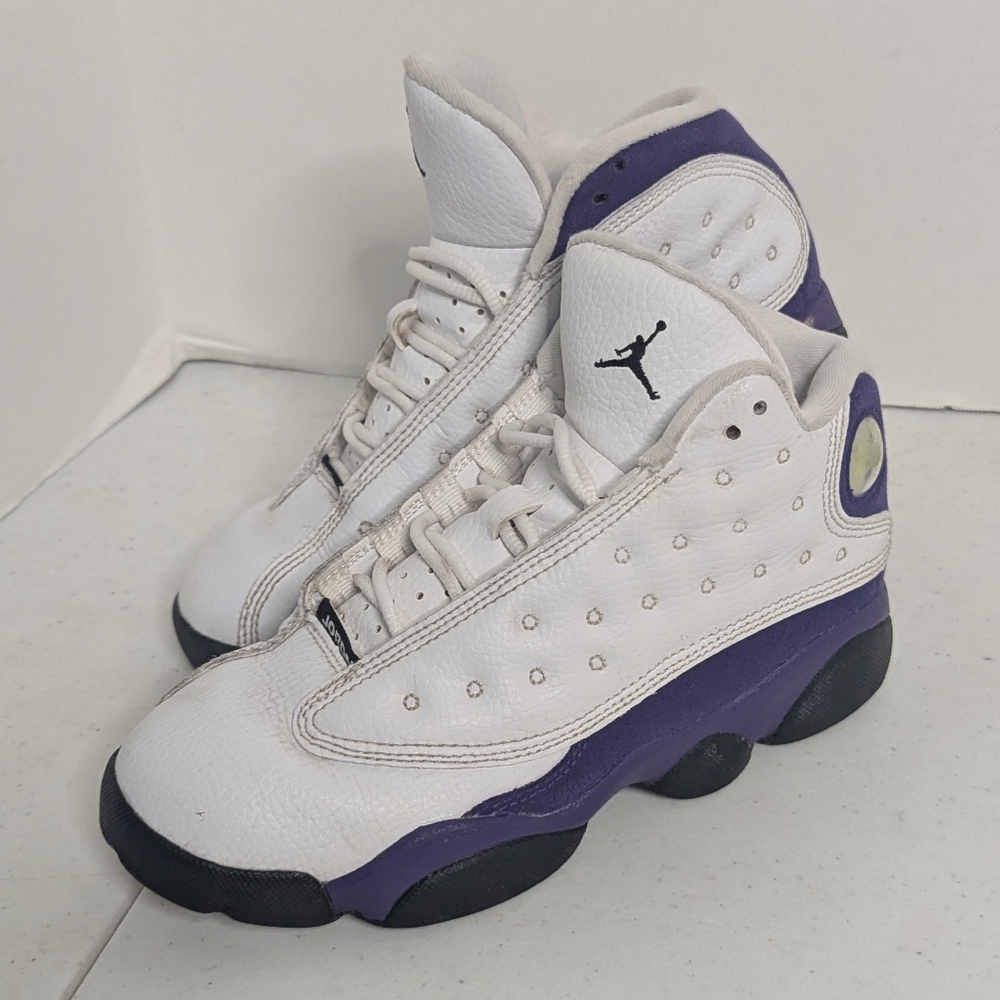 Nike Air Jordan 13 Retro "Lakers" White and Purple Sneakers Youth Size 2